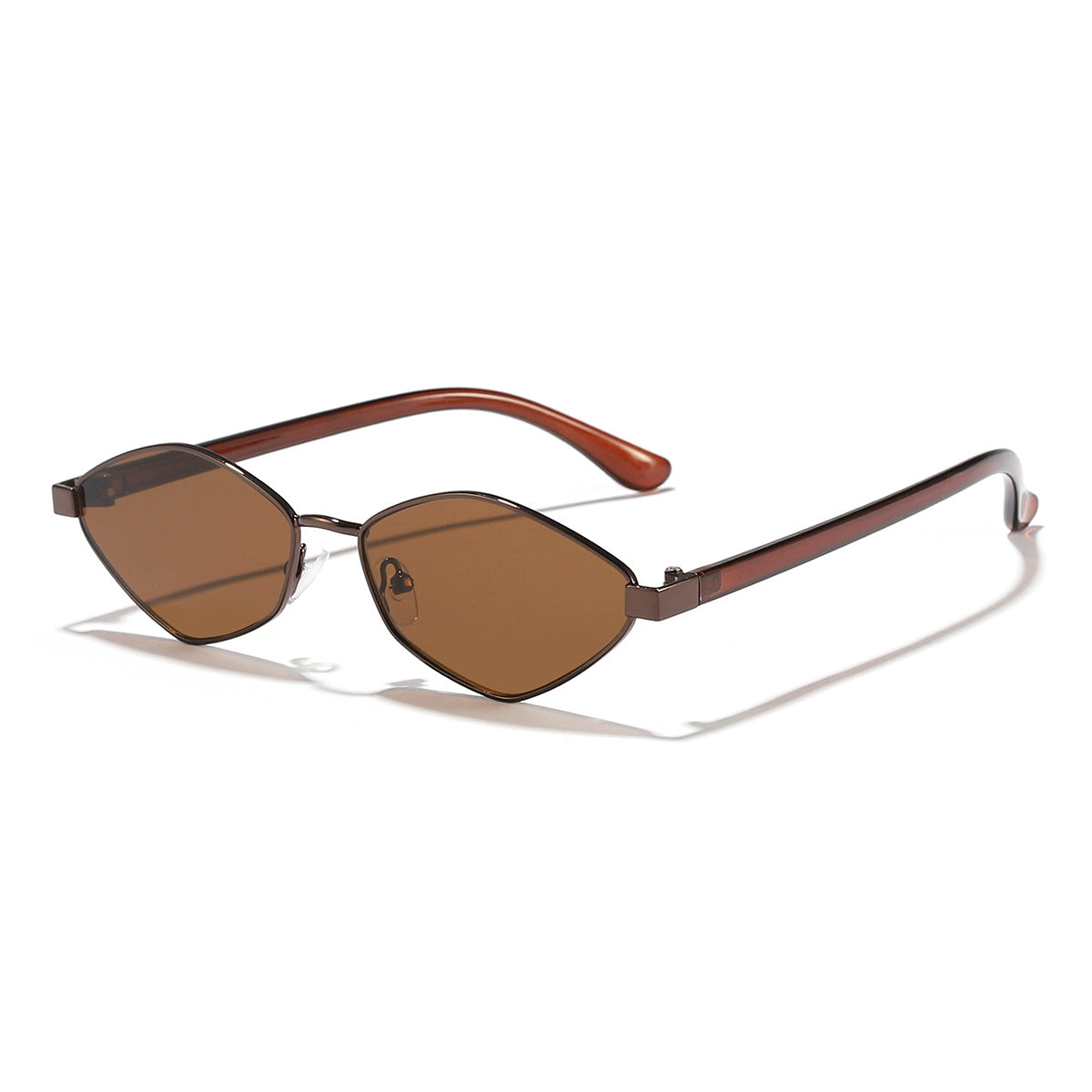 Damen Katzenaugen Sonnenbrille mit braunen Gläsern und elegantem Metallrahmen Brehn