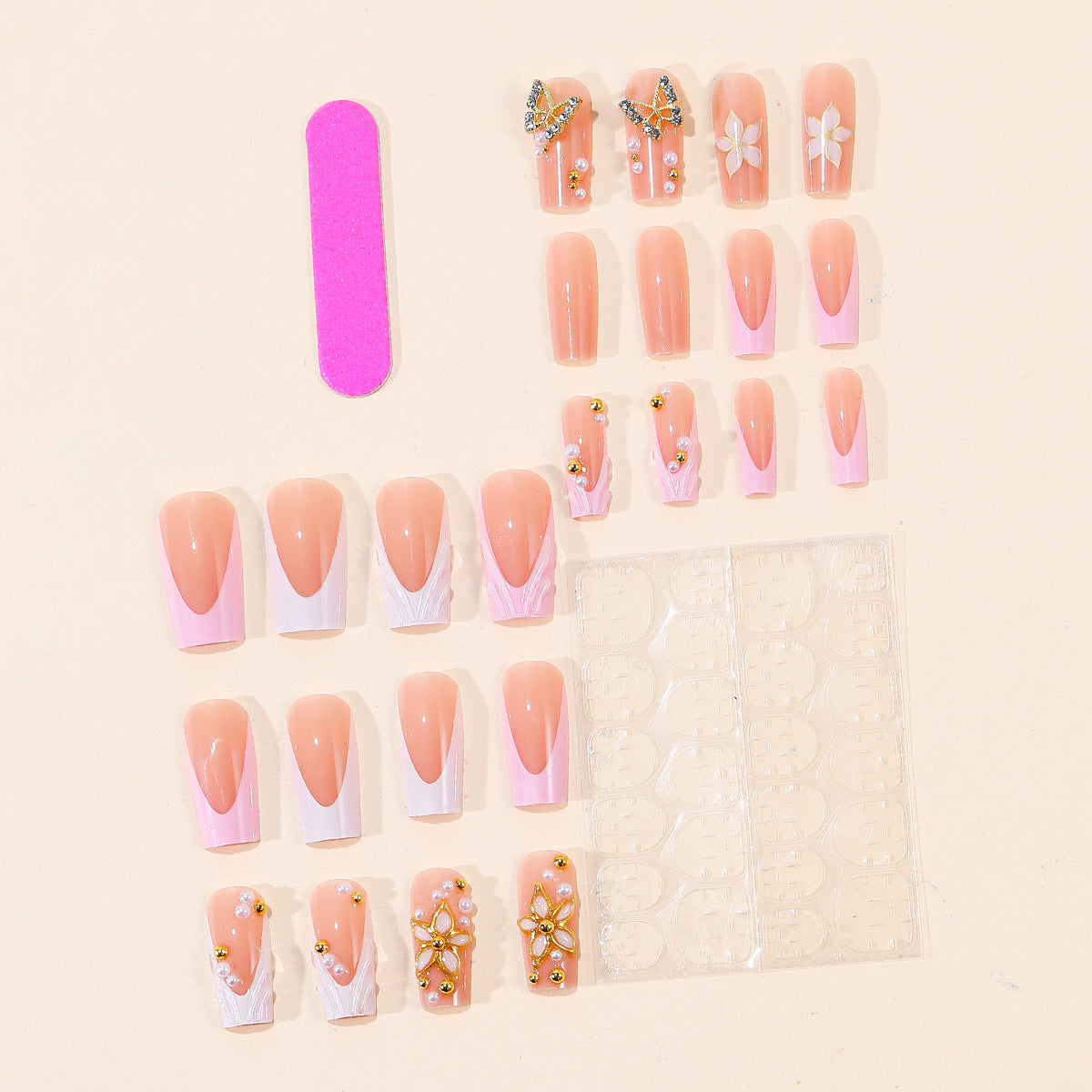 Florale verzierte Acryl-Nagelkunstverlängerungen Brehn