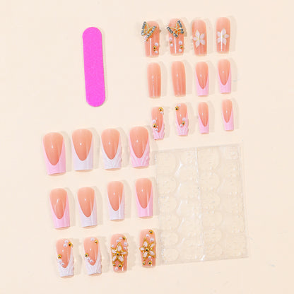 Florale verzierte Acryl-Nagelkunstverlängerungen Brehn