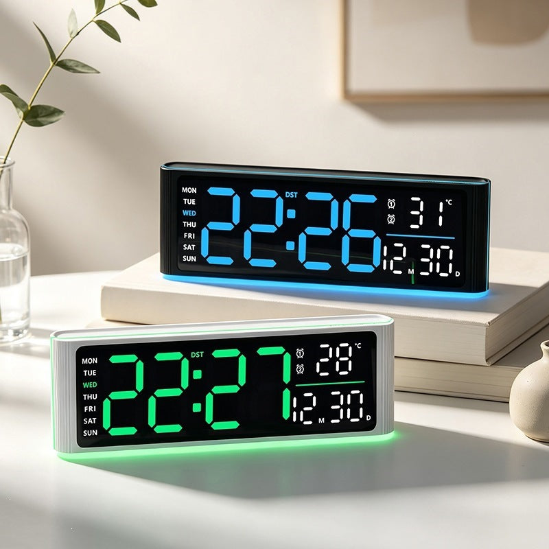 Digitaler Led-Wecker mit Temperatur- und Wochentagsanzeige Brehn