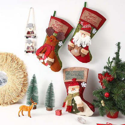 Festlicher Weihnachtsstrumpf mit liebevollen Santa-Motiven Brehn
