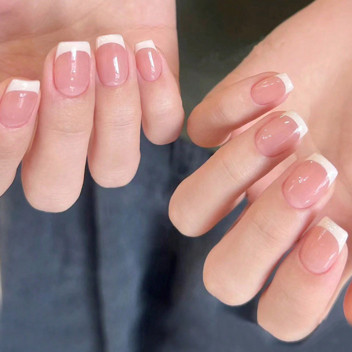 Französische Spitze Acryl Nagelset Brehn