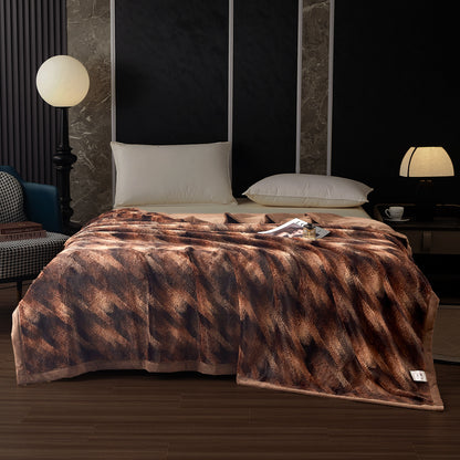 Plüsch-Mikrofaser-Fleece-Wurfdecke mit Silhouette-Blumenmuster