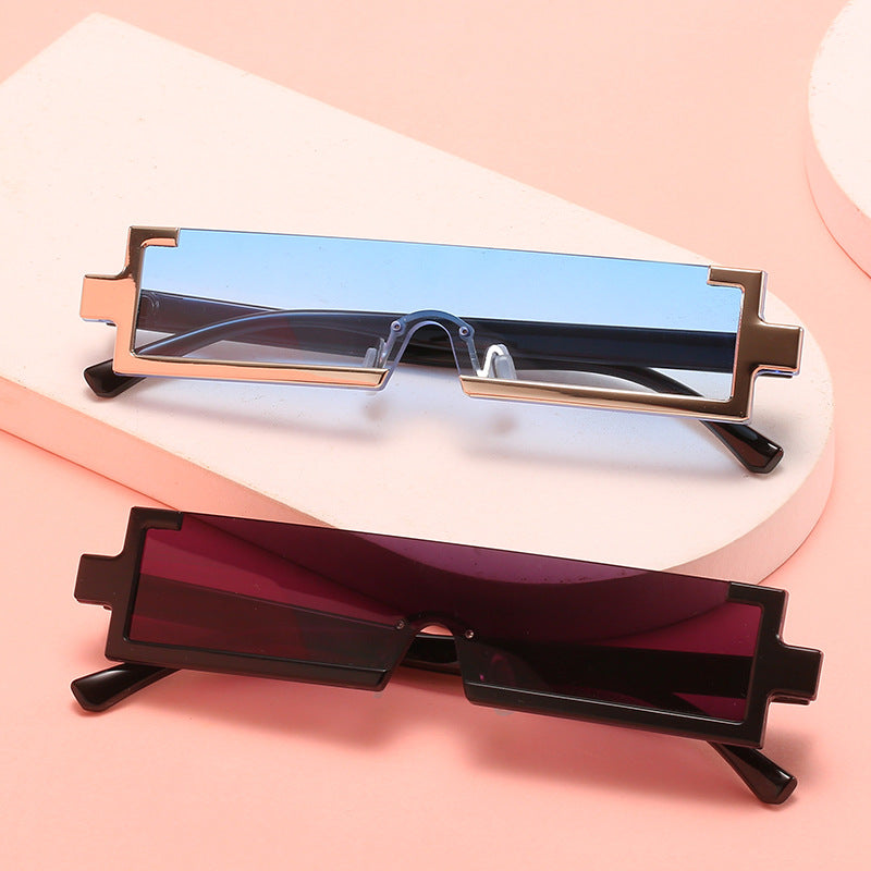 Damen futuristische Sonnenbrille mit einzigartigem geometrischem Design Brehn