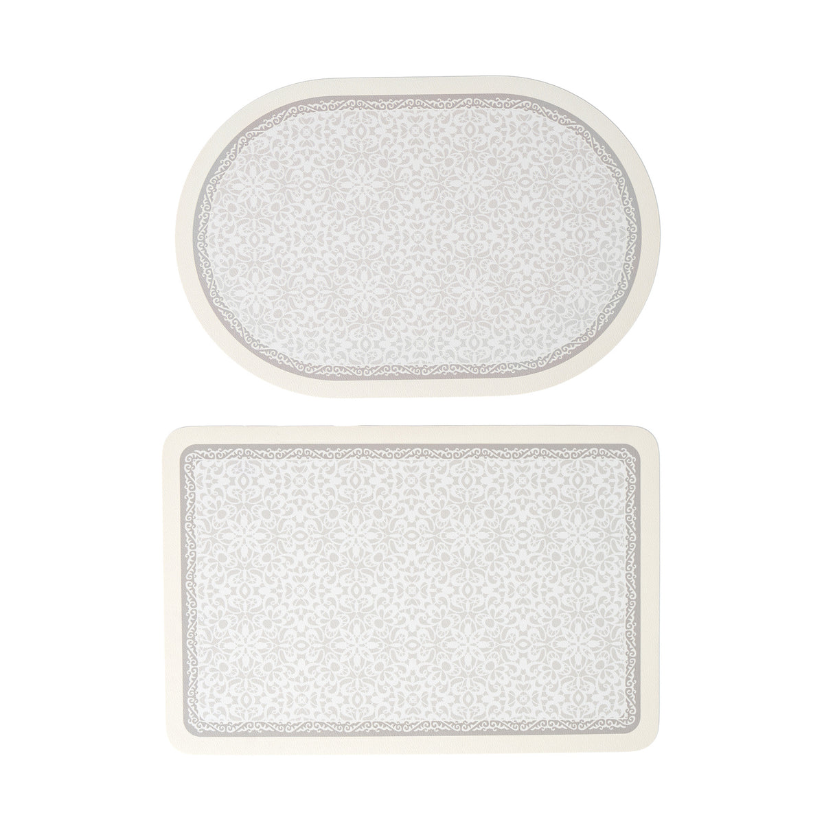 Badezimmer‑Matten‑Set Brehn mit rutschfester Softback‑Unterseite und feiner Spitzenmuster‑Optik