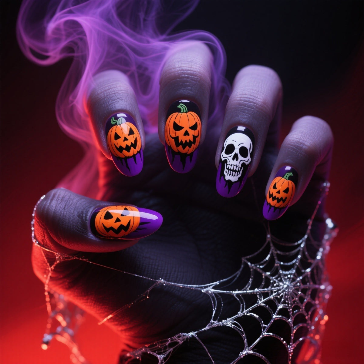 Kunstnagelset mit Halloween-Motiv Brehn
