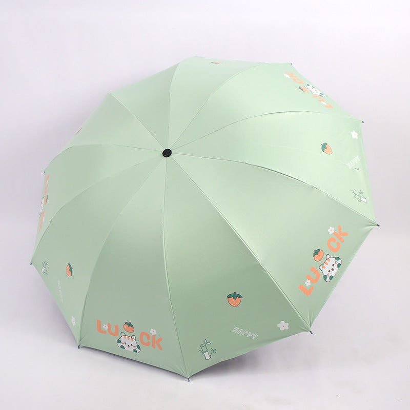 Damen Faltbarer Regenschirm mit buntem Motiv Brehn