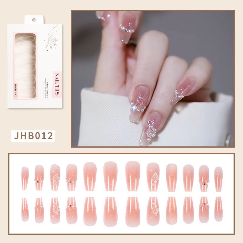 Dekoratives Press-On-Nagelset mit Strass-Akzenten Brehn