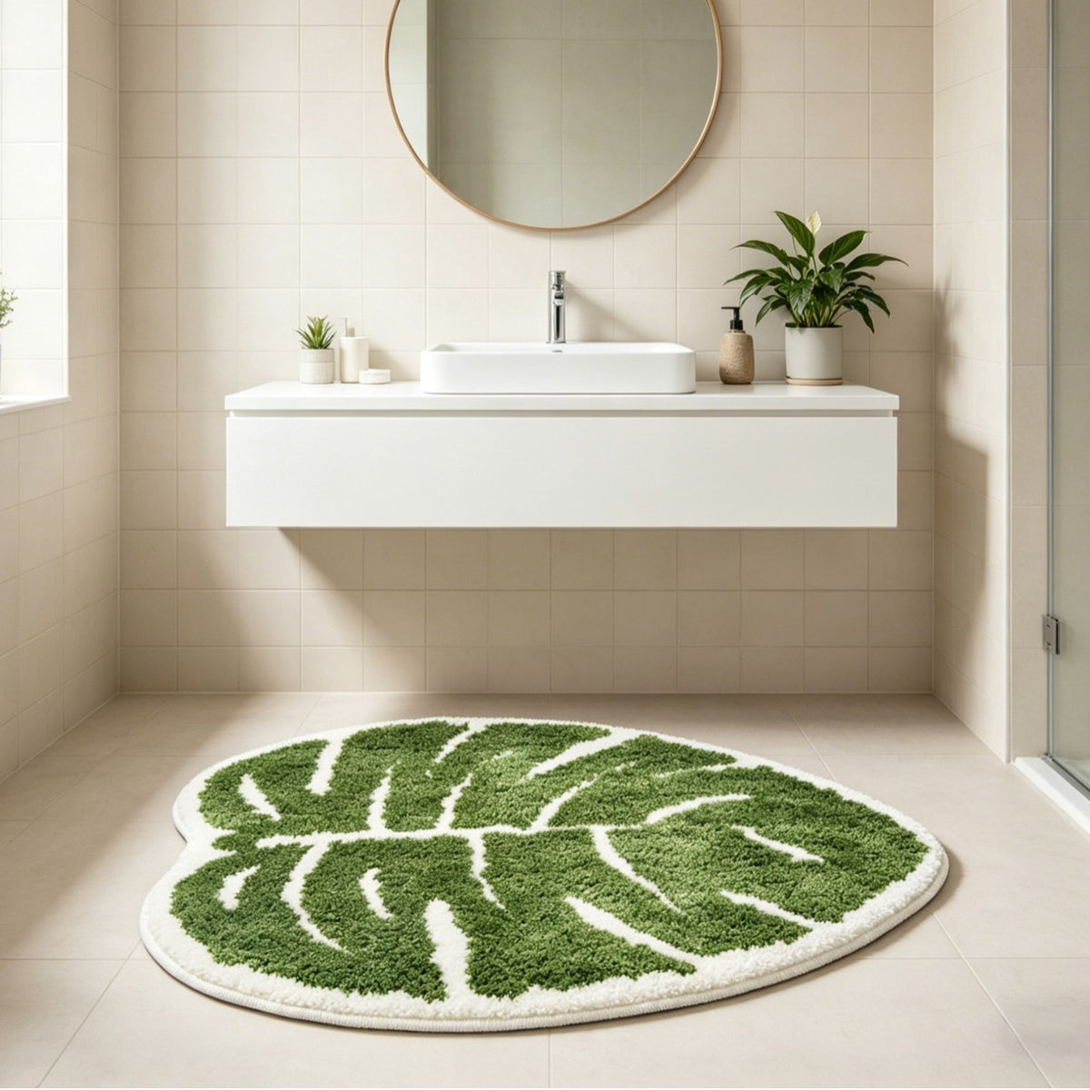 Monstera-Blatt-förmiger Teppich Brehn
