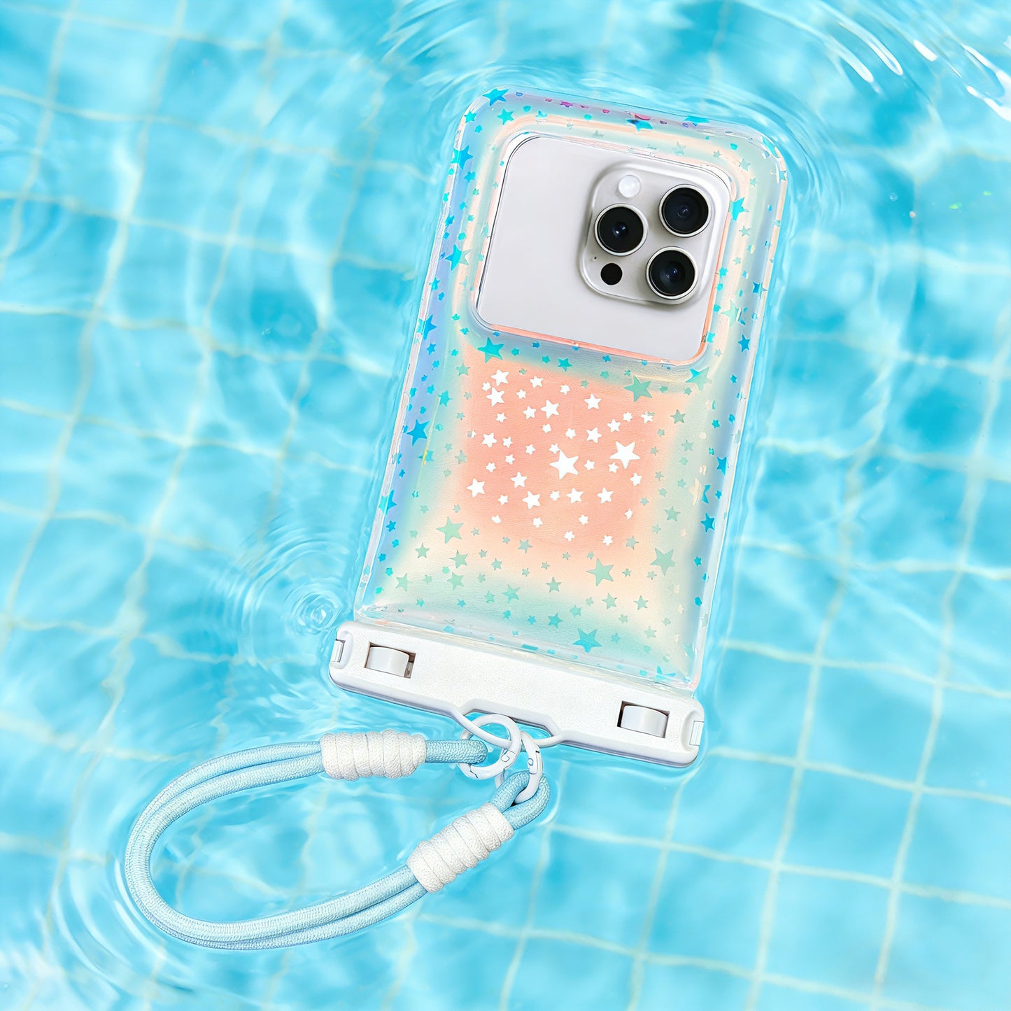 Wasserdichte Smartphone-Hülle mit Stilvollem Sternen-Design und Verstellbarem Umhängeriemen Brehn