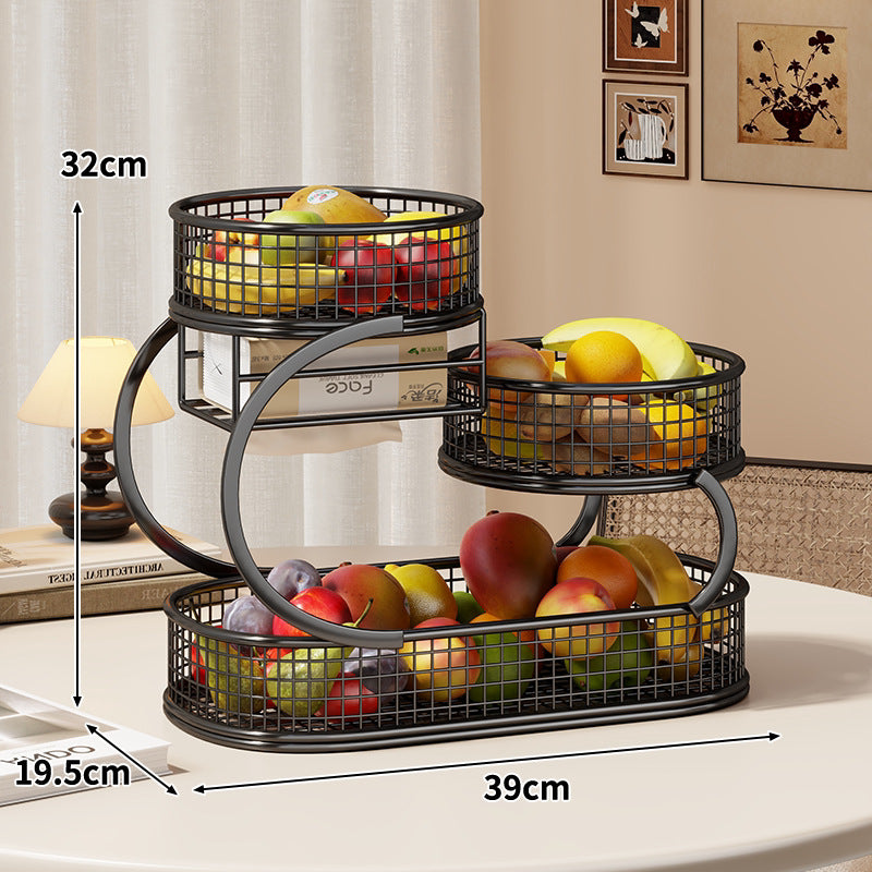 Drei-Tier Metallgitter Theken Obst- & Gemüse-Displaystand