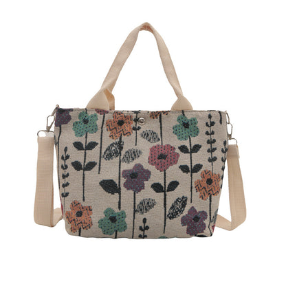 Niedliche Erdbeer-Print-Canvas-Shopper-Tasche