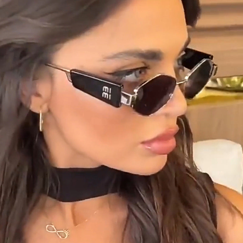 Damen geometrische Sonnenbrille mit modischem Design und UV-Schutz Brehn