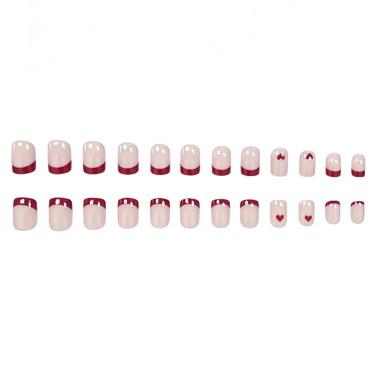 Herz-Themen Französisch Spitzen Nagelkunst Brehn