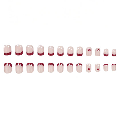 Herz-Themen Französisch Spitzen Nagelkunst Brehn