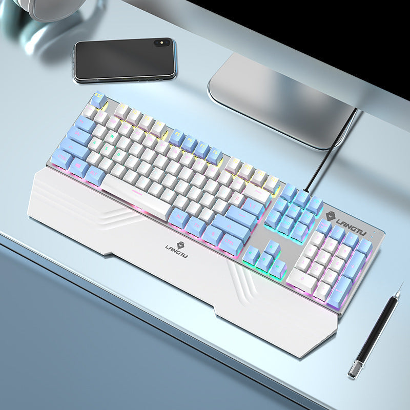 Verdrahtete mechanische Tastatur mit RGB-Beleuchtungseffekten Brehn