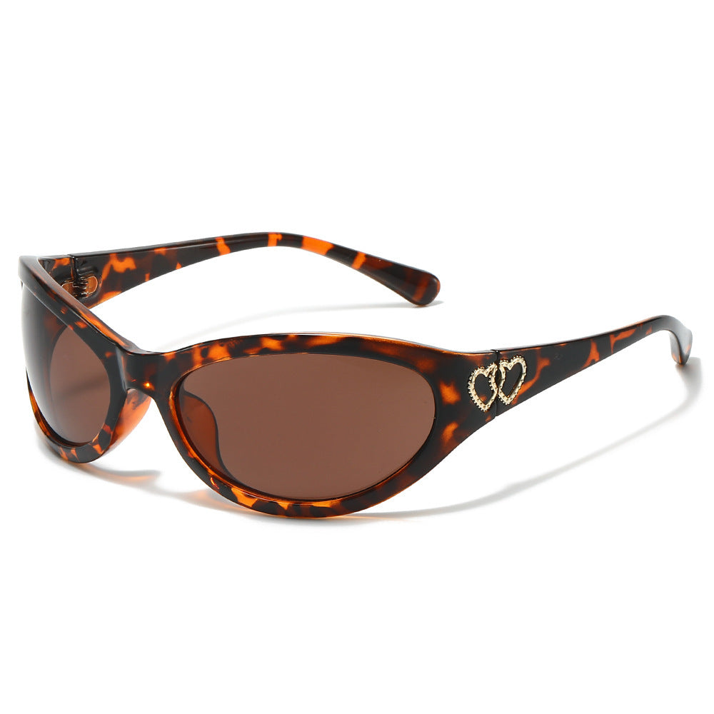 Mode Cat-Eye Sonnenbrille mit Herz Details Brehn