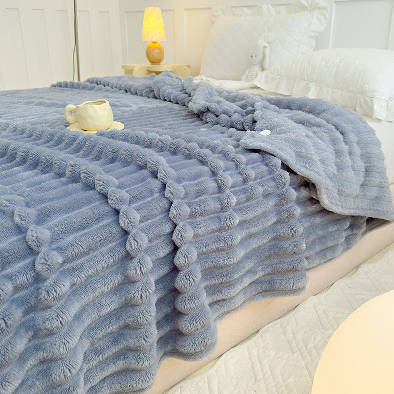 Damen Hochflor Kuscheldecke mit Wellenmuster Brehn