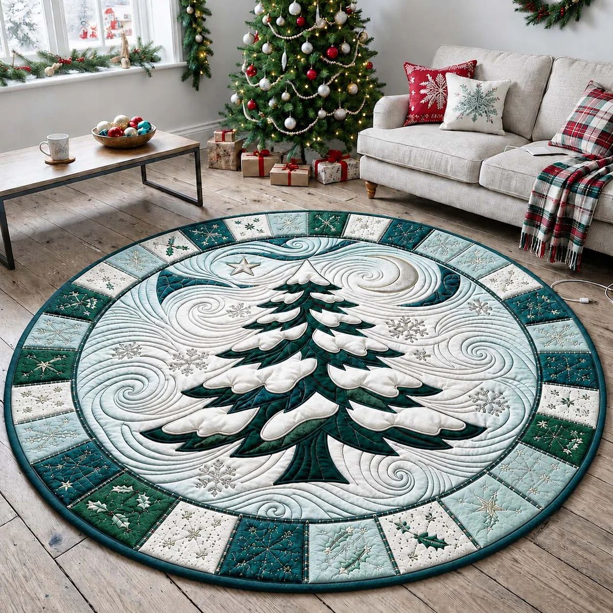 Runder Weihnachtsbaum Teppich