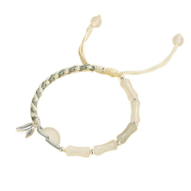 Verstellbares Armband mit Edelstein- und Blatt-Anhänger Brehn