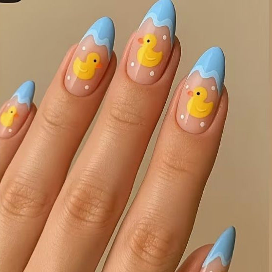 Verspielte Enten-Themen-Acryl-Nagelkunst-Verstärkungen Brehn