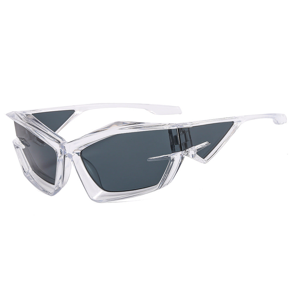 Damen futuristische Sonnenbrille mit einzigartigem Polygon-Design Brehn