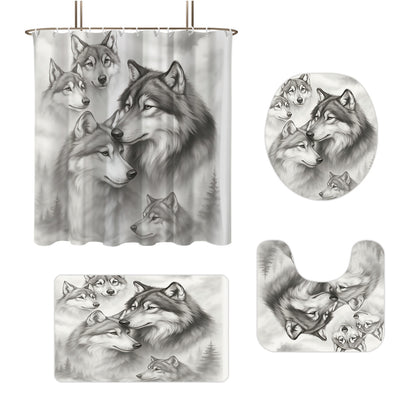 Hochauflösendes Wolf-Thema Badezimmer Dekor Set Brehn
