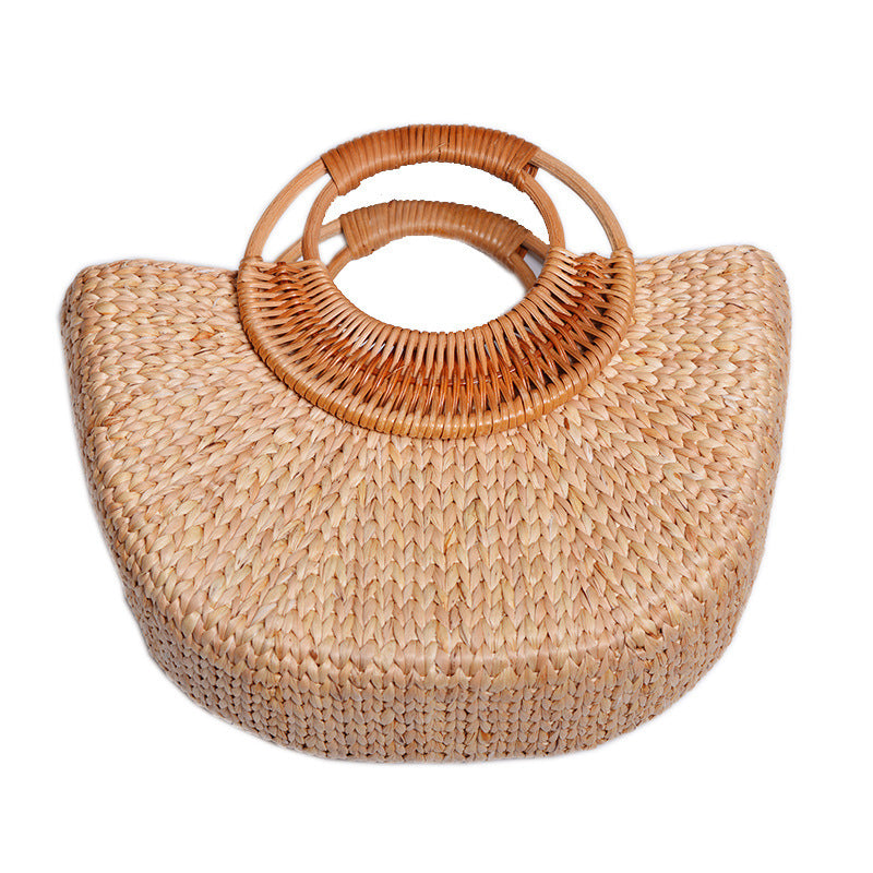 Damen handgefertigte Strandtasche mit geflochtenen Griffen Brehn