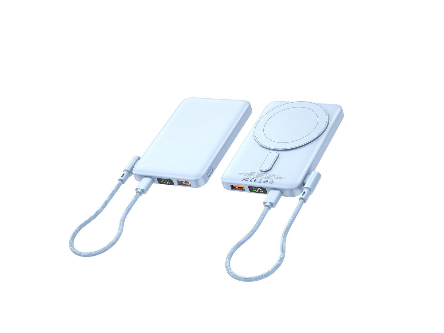 Tragbare Powerbank mit Integriertem Wireless-Ladegerät und Digitalem Display Brehn