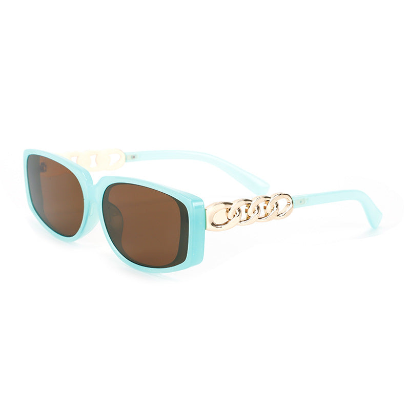Damen quadratische Designer-Sonnenbrille mit goldenen Details Brehn