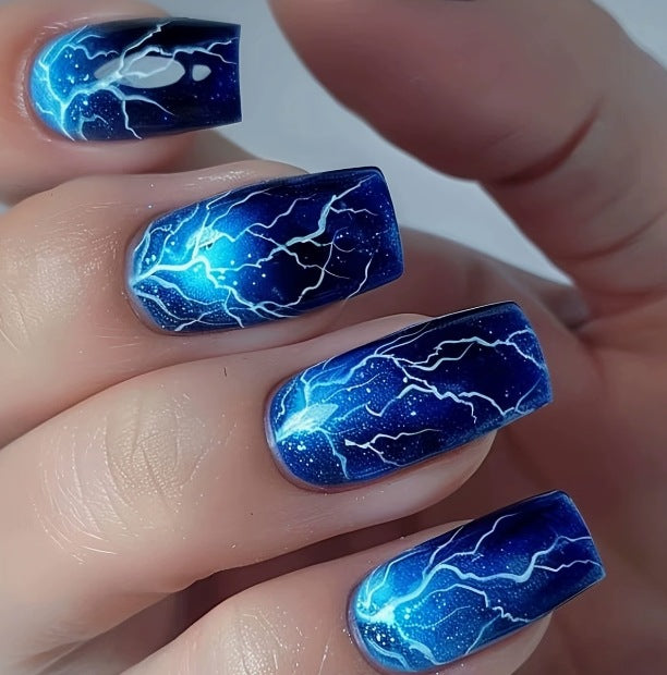 Blitz-Muster Acryl-Nagelkunst-Verstärkungen Brehn