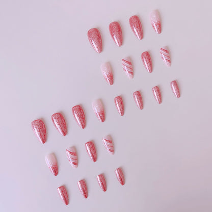 Kunstnagelset mit glitzerndem Weihnachtsdesign Brehn