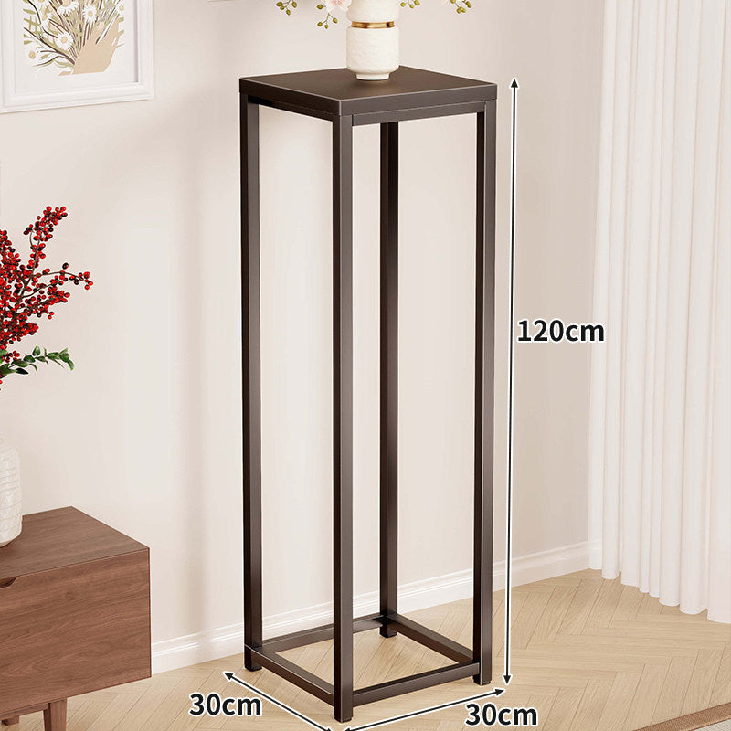 Hoher Metallpflanzenständer Pedestal mit quadratischer Oberseite Minimalistischer Rahmen