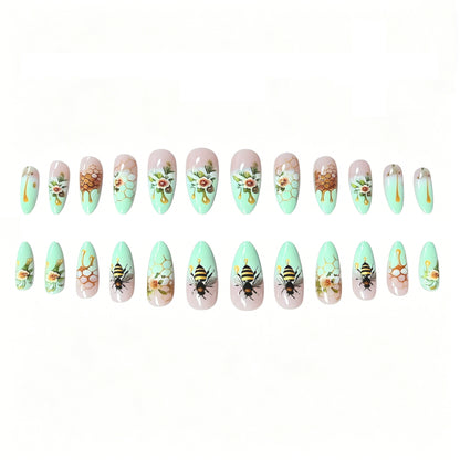 Honigwaben Floral Acryl Nagelkunst Brehn