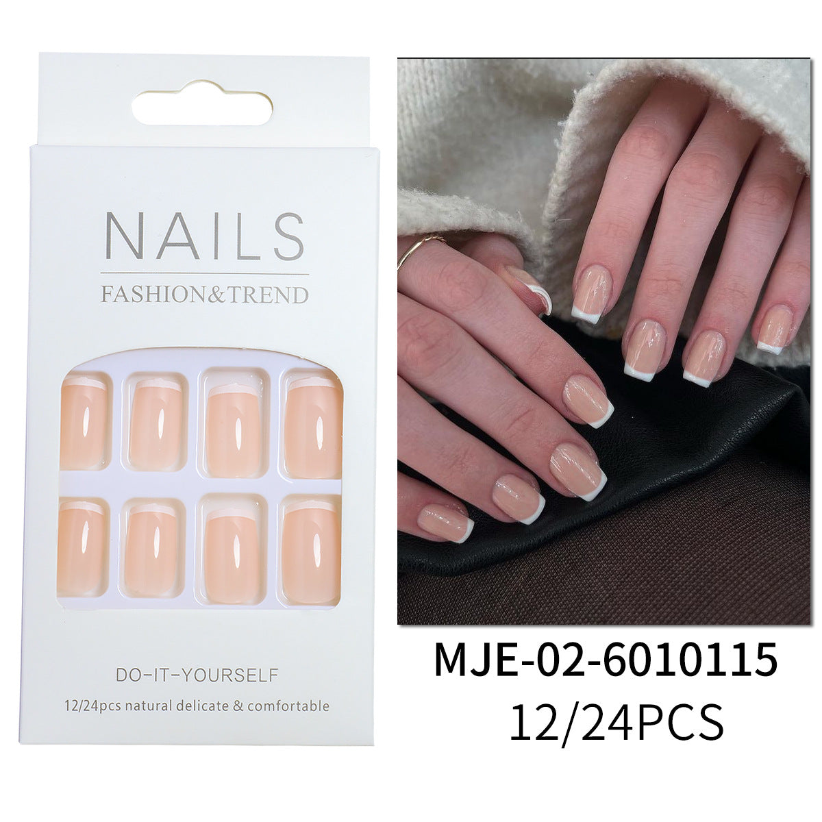 Elegantes französisches Tipp-Press-On-Nagelset Brehn 1787225130