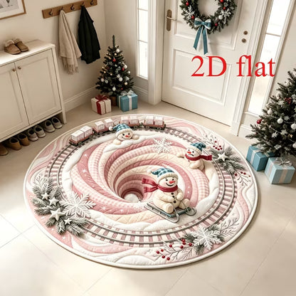 3D-Urlaubs-Themen-Rund-Teppich