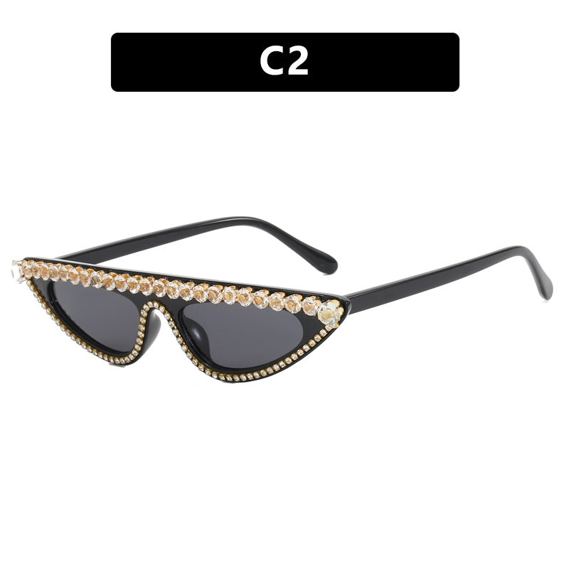 Damen Designer-Sonnenbrille im stilvollen Cat-Eye-Design mit glitzerndem Rahmen Brehn