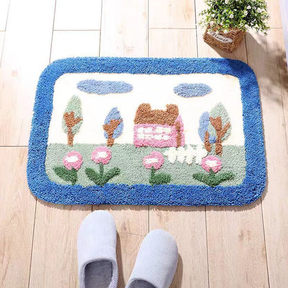 Dekorative gestufte saugfähige rutschfeste Fußmatte mit Landhaus- und Blumendesign