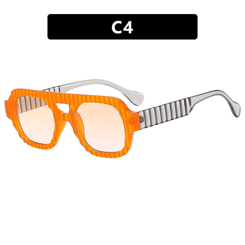 Damen geometrische Sonnenbrille mit raffiniertem Strukturdesign Brehn