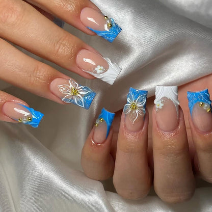 Elegantes Blumendesign Acryl-Nagel-Set Brehn