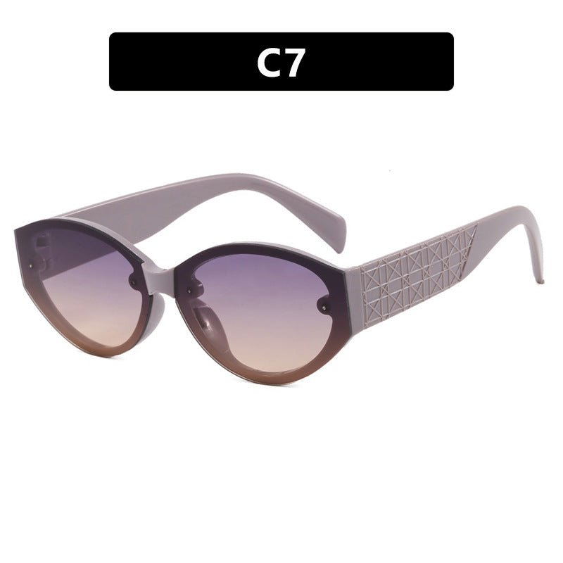 Damen extravagante Cat-Eye Sonnenbrille mit strukturiertem Rahmen Brehn