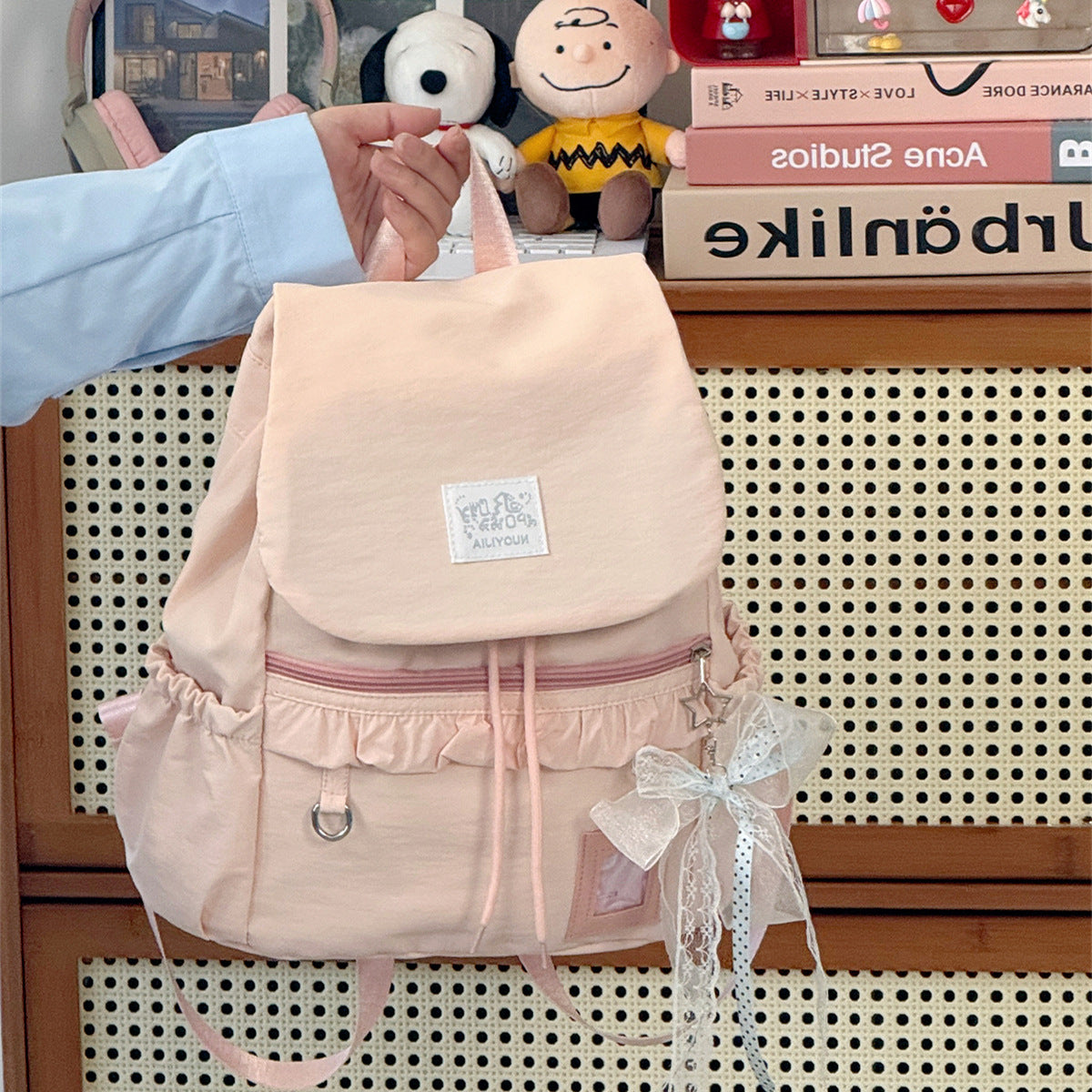 Stylischer Rüschendesign Schulrucksack Brehn