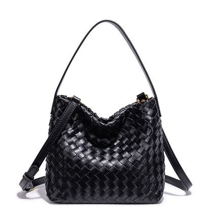 Elegante Geflochtene Leder Schultertasche Brehn