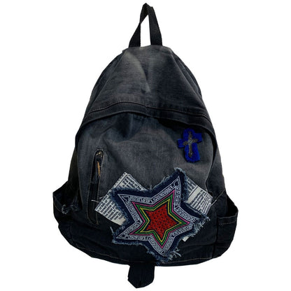 Künstlerischer Denim-Schulrucksack Brehn