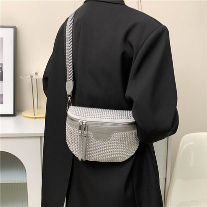 Stylische mit Strass verzierte Mini-Crossbody-Tasche Brehn