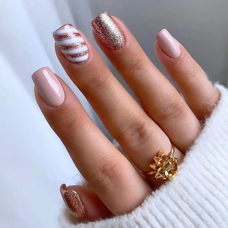 Glitzernde Press-On-Nageltips Set Brehn