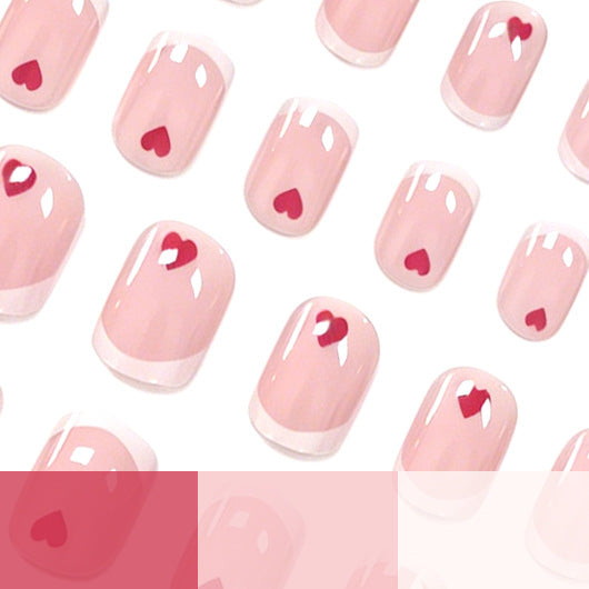 Love-Embellished French Tip Nail Design Brehn