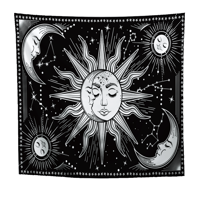Himmlischer Sonnen- und Mond-Wandteppich