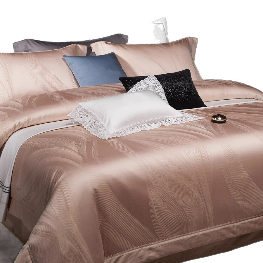 Luxuriöses Jacquard-Wellenstrukturiertes Bettwäsche-Set