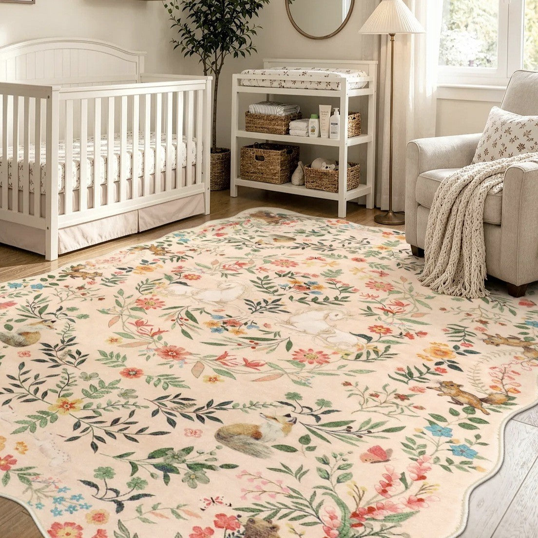 Florales Patchwork-Teppich